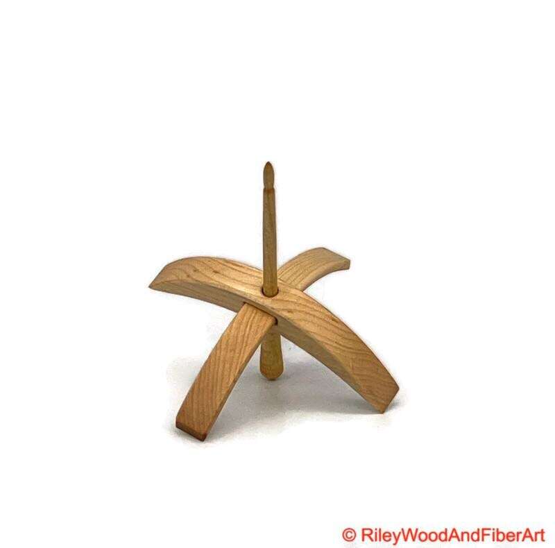 Medium Turkish Drop Spindle - Maple Whorl with Curly Maple Shaft made by Riley Wood and Fiber Art