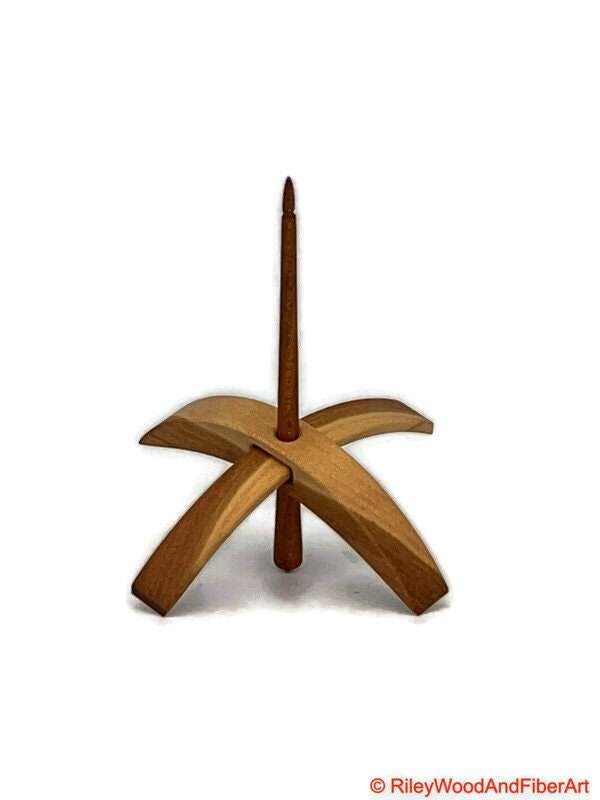 Medium Turkish Drop Spindle - Cherry at Demarcation Whorl with Cherry Shaft made by Riley Wood and Fiber Art