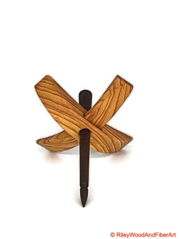 Mini Turkish Drop Spindle - Vertical Grain Douglas Fir Whorl with Walnut Shaft made by Riley Wood and Fiber Art