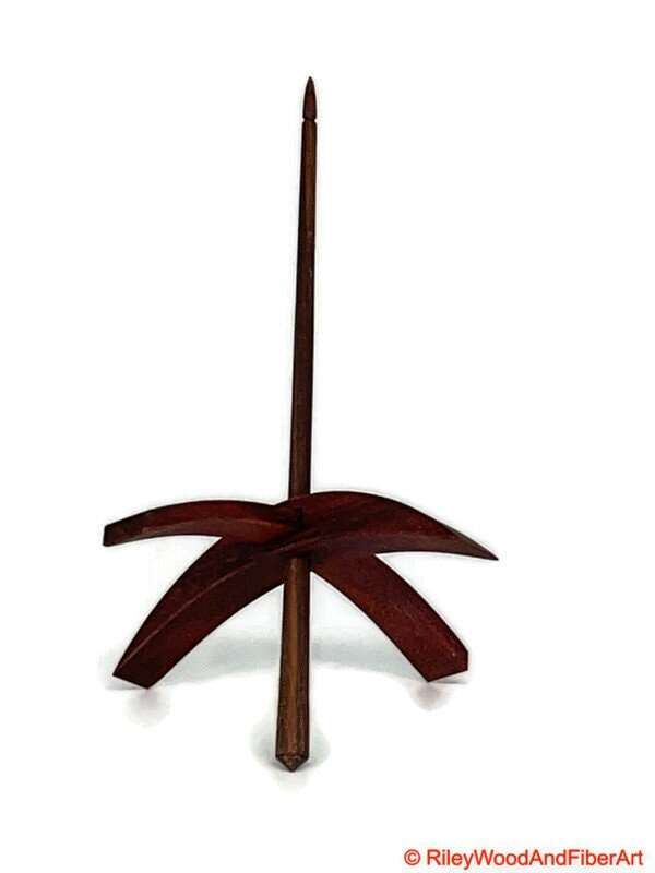 Mega Turkish Drop Spindle - Granadillo Whorl with Walnut Shaft made by Riley Wood and Fiber Art