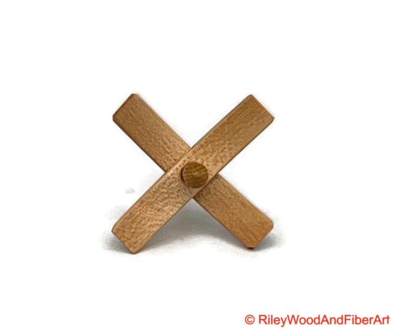 Mini Turkish Drop Spindle - Maple Whorl with Hickory Shaft made by Riley Wood and Fiber Art