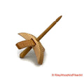 Mini Turkish Drop Spindle - Sitka Spruce Whorl with Hickory Shaft on white background