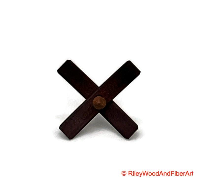 Mini Turkish Drop Spindle - Walnut Whorl with Plum Shaft made by Riley Wood and Fiber Art