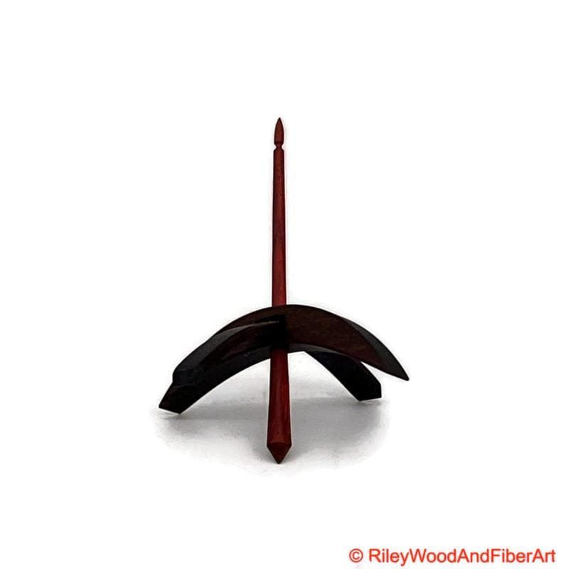 Medium Turkish Drop Spindle - Walnut Whorl with Red Heart Shaft made by Riley Wood and Fiber Art