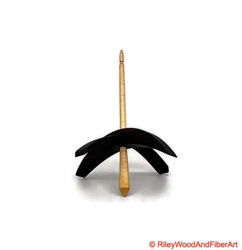 Medium Turkish Drop Spindle - Walnut Whorl with Curly Maple Shaft made by Riley Wood and Fiber Art