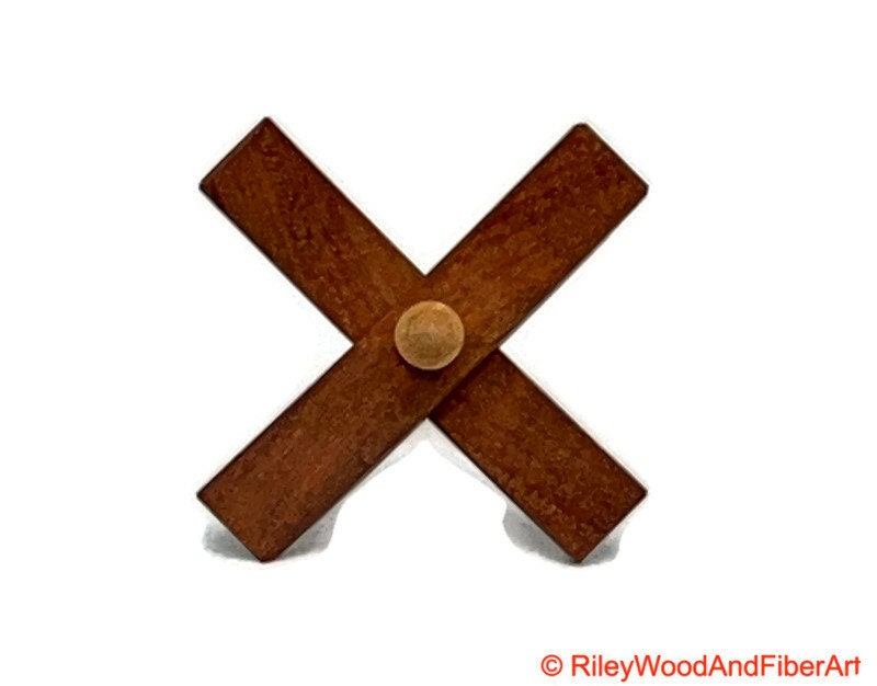 Mini Turkish Drop Spindle - Tzalam Whorl with Apple Shaft on white background