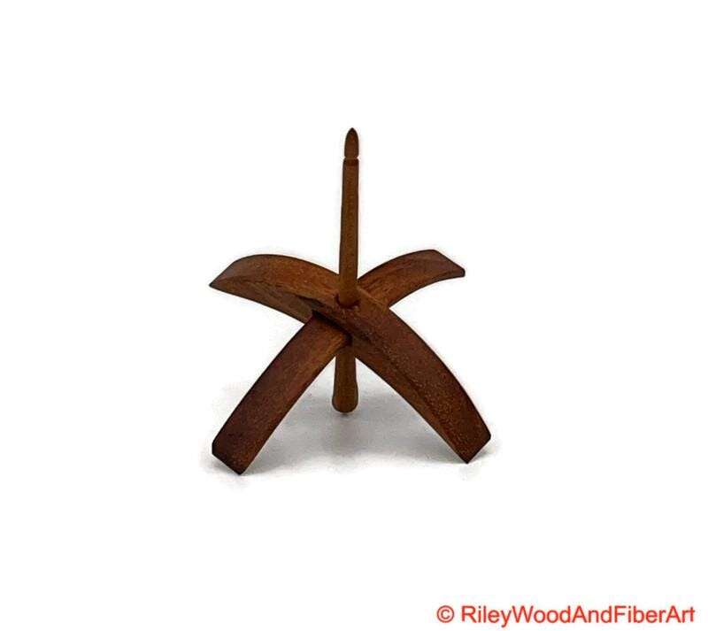 Medium Turkish Drop Spindle - Monkey Pod Whorl with Cherry Shaft made by Riley Wood and Fiber Art