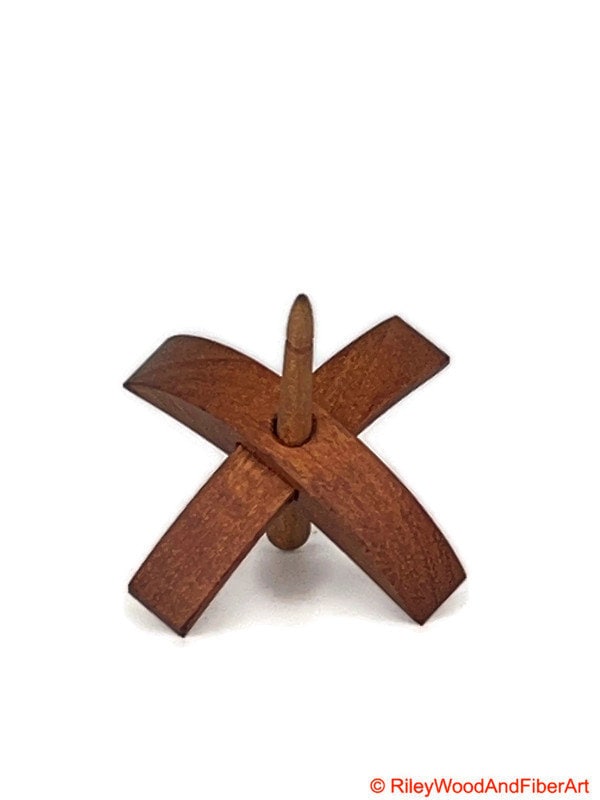 Mini Turkish Drop Spindle - Tzalam Whorl with Maple Heartwood Shaft Made by Riley Wood and Fiber Art