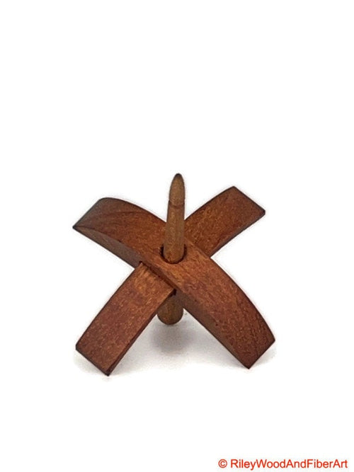 Mini Turkish Drop Spindle - Tzalam Whorl with Maple Heartwood Shaft made by Riley Wood and Fiber Art