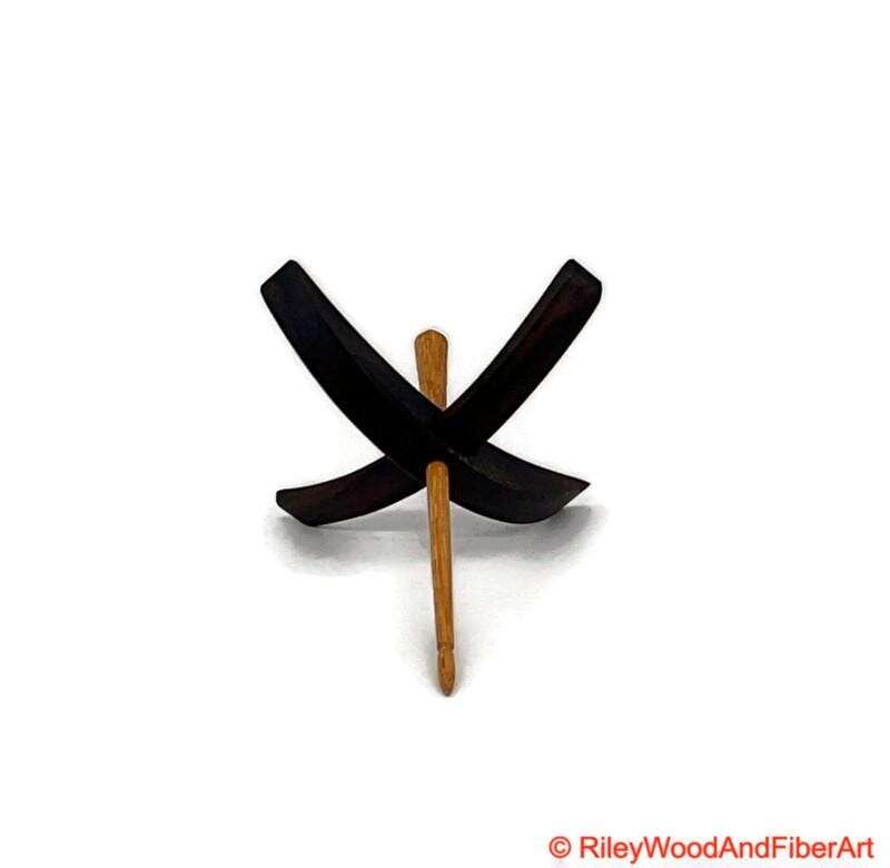 Medium Turkish Drop Spindle - Walnut Whorl with Hickory Shaft made by Riley Wood and Fiber Art