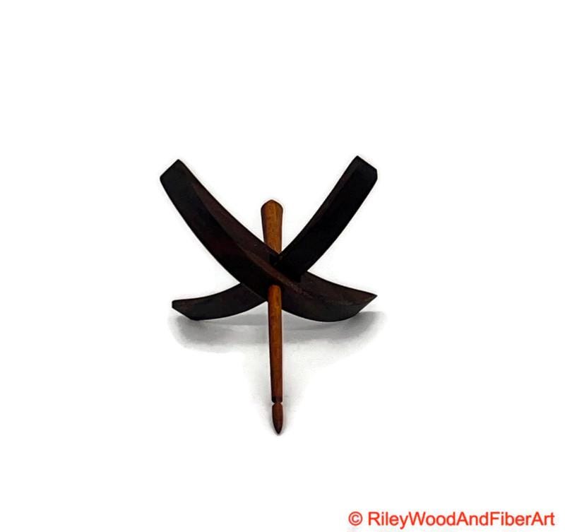 Medium Turkish Drop Spindle - Walnut Whorl with Jobillo Shaft made by Riley Wood and Fiber Art