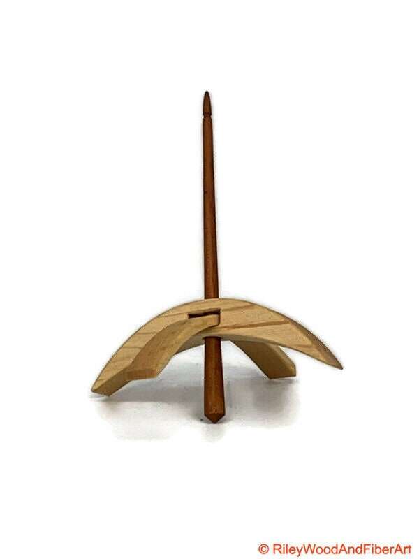 Medium Turkish Drop Spindle - Maple Whorl with Cherry Shaft made by Riley Wood and Fiber Art