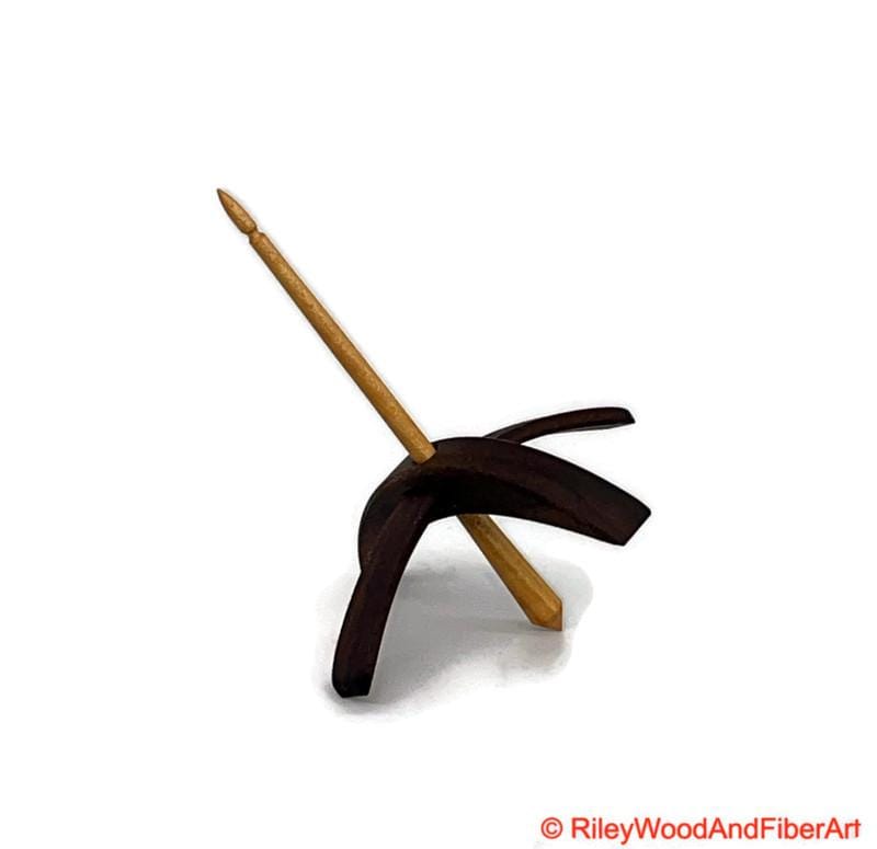 Medium Turkish Drop Spindle - Walnut Whorl with Apple Shaft made by Riley Wood and Fiber Art