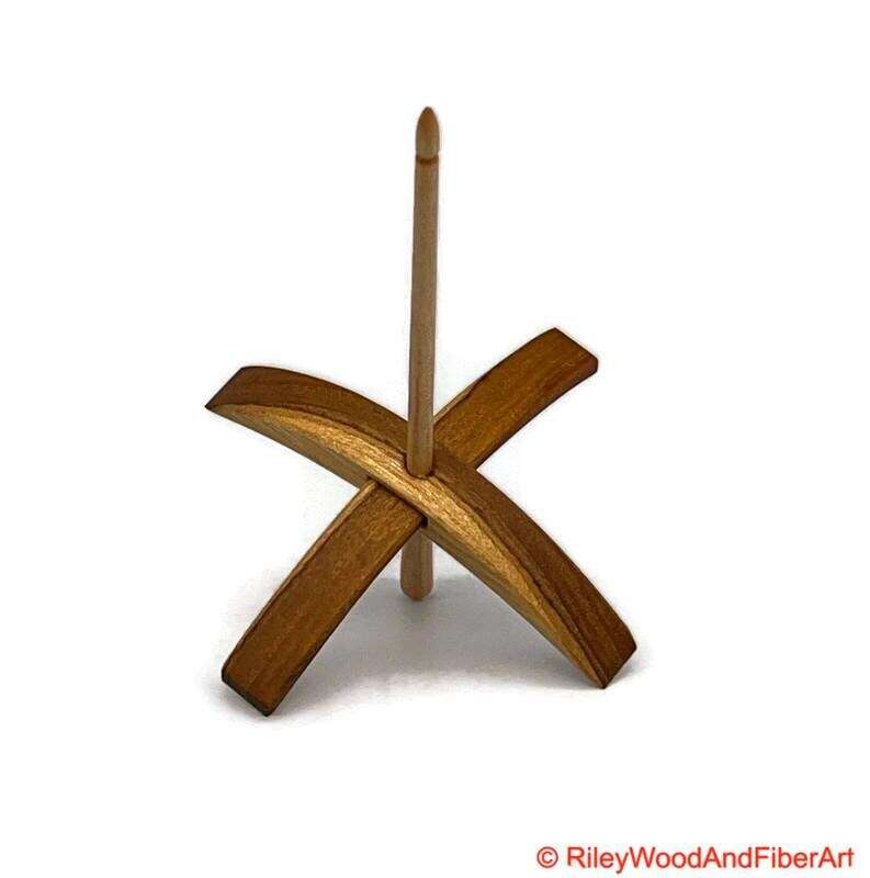 Mega Turkish Drop Spindle - Teak Whorl with Maple Shaft made by Riley Wood and Fiber Art