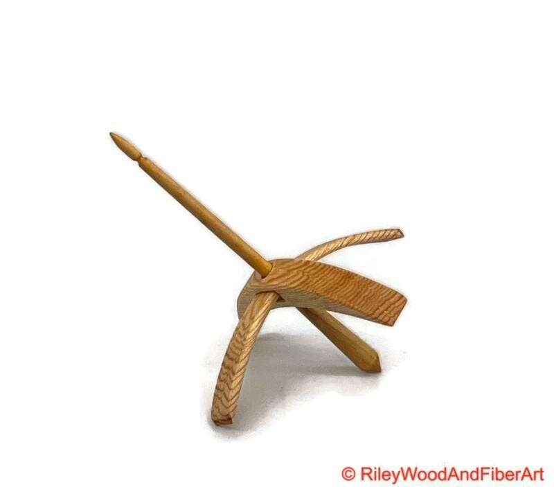 Medium Turkish Drop Spindle - Sitka Spruce Whorl with Maple Shaft made by Riley Wood and Fiber Art