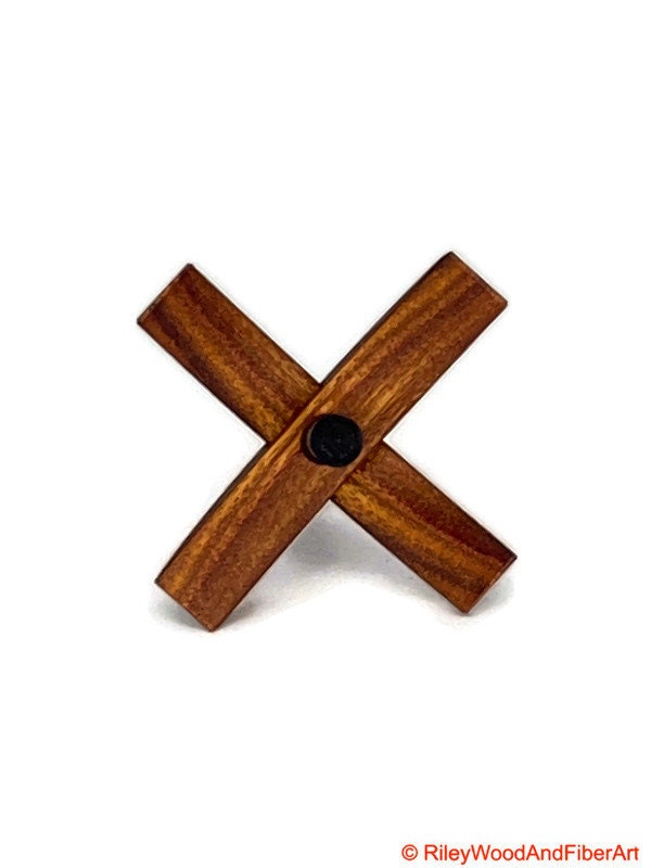 Mini Turkish Drop Spindle - Canary Whorl with Honduran Rosewood Shaft made by Riley Wood and Fiber Art