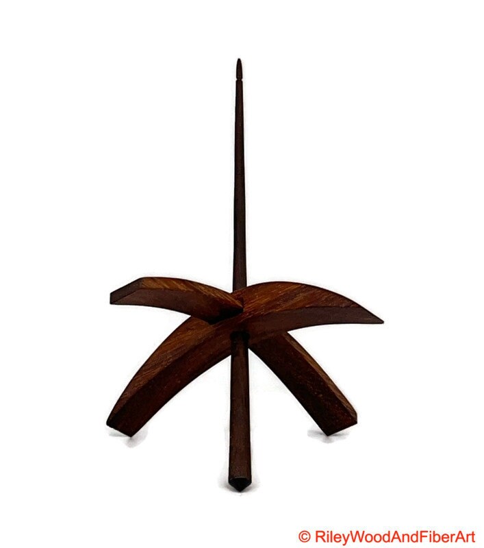 Mega Turkish Drop Spindle - Tzalam Whorl with Walnut Shaft made by Riley Wood and Fiber Art