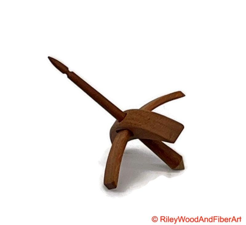 Mini Turkish Drop Spindle - Cherry Whorl with Cherry Shaft made by Riley Wood and Fiber Art