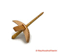 Mini Turkish Drop Spindle - Sitka Spruce Whorl with Curly Maple Shaft on white background