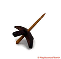 Mini Turkish Drop Spindle - Walnut Whorl with Maple Heartwood Shaft on white background