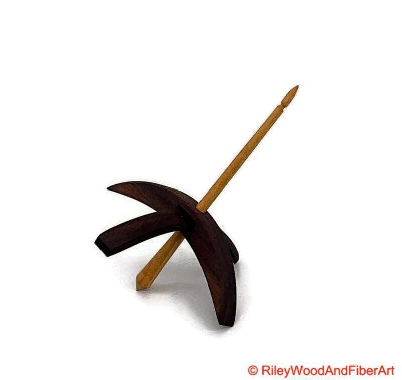 Medium Turkish Drop Spindle - Walnut Whorl with Apple Shaft made by Riley Wood and Fiber Art
