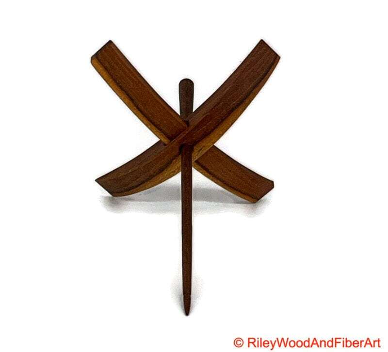 Mega Turkish Drop Spindle - Teak Whorl with Walnut Shaft made by Riley Wood and Fiber Art