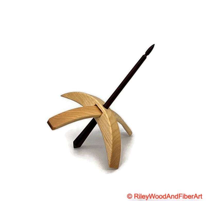 Medium Turkish Drop Spindle - Maple Whorl with Cocobolo Shaft made by Riley Wood and Fiber Art