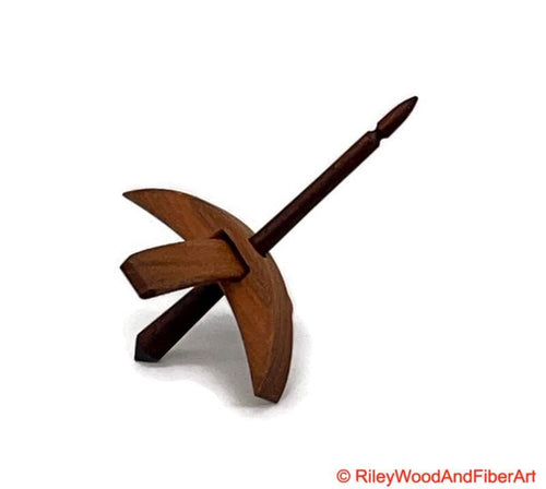Mini Turkish Drop Spindle - Cherry Whorl with Jobillo Shaft made by Riley Wood and Fiber Art
