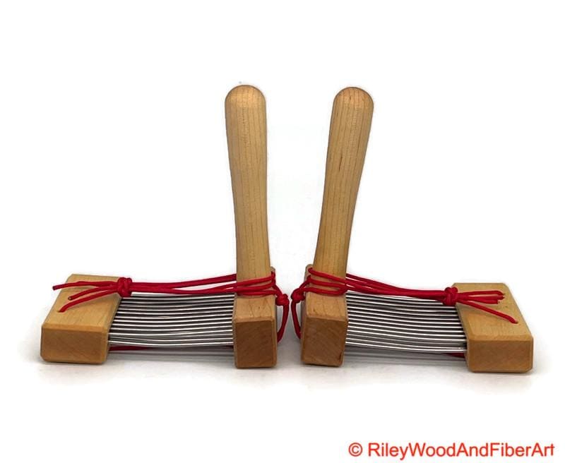 Wool Combs with Covers made by Riley Wood and Fiber Art