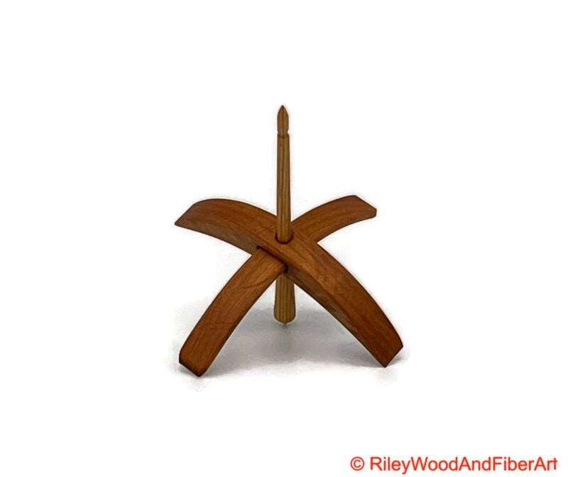 Medium Turkish Drop Spindle - Alder Whorl with Hickory Shaft made by Riley Wood and Fiber Art
