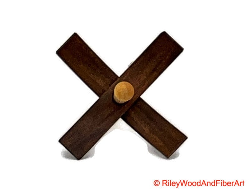 Mini Turkish Drop Spindle - Walnut Whorl with Curly Maple Shaft on white background