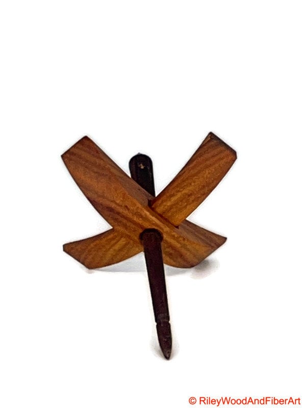 Mini Turkish Drop Spindle - Canary Whorl with Cocobolo Shaft made by Riley Wood and Fiber Art