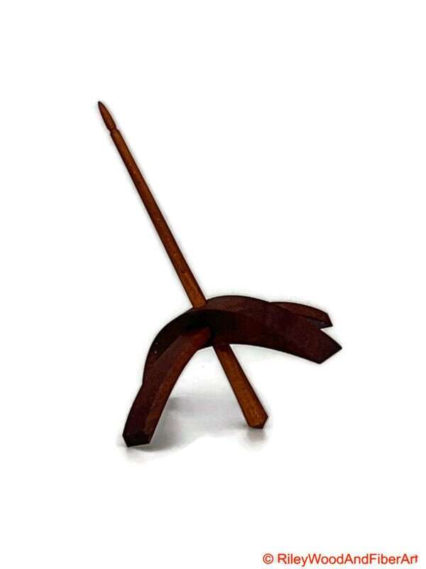 Medium Turkish Drop Spindle - Makore Whorl with Cherry Shaft made by Riley Wood and Fiber Art