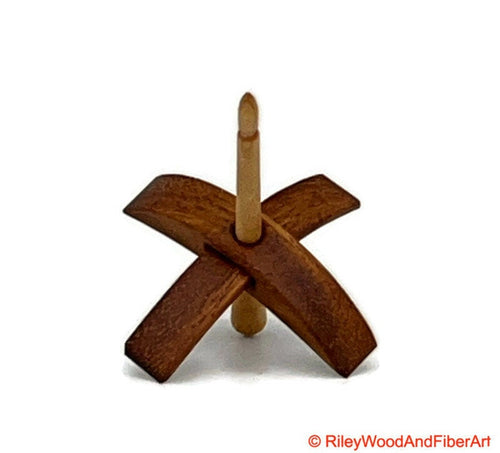 Mini Turkish Drop Spindle - Monkey Pod Whorl with Maple Shaft made by Riley Wood and Fiber Art
