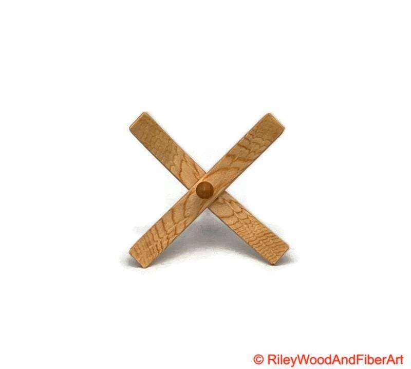 Medium Turkish Drop Spindle - Sitka Spruce Whorl with Apple Shaft made by Riley Wood and Fiber Art