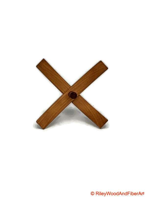 Medium Turkish Drop Spindle - Cherry Whorl with Red Heart Shaft made by Riley Wood and Fiber Art