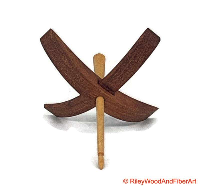 Medium Turkish Drop Spindle - Tzalam Whorl with Maple Shaft made by Riley Wood and Fiber Art