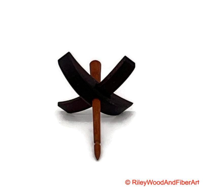 Mini Turkish Drop Spindle - Walnut Whorl with Cherry Shaft on white background