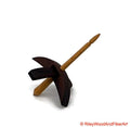 Mini Turkish Drop Spindle - Walnut Whorl with Hickory Shaft on white background