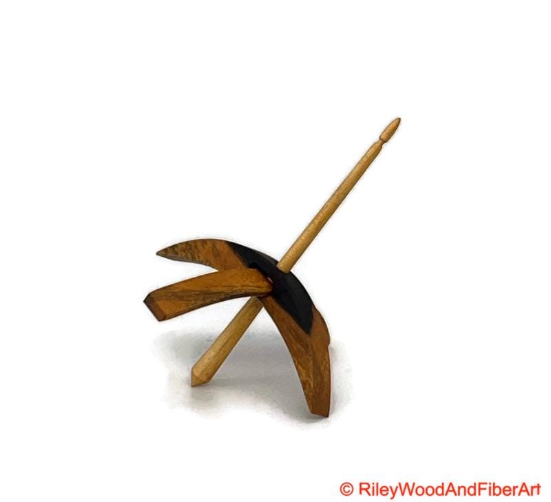 Medium Turkish Drop Spindle - Katalox Mostly Sapwood Whorl with Maple Shaft made by Riley Wood and Fiber Art