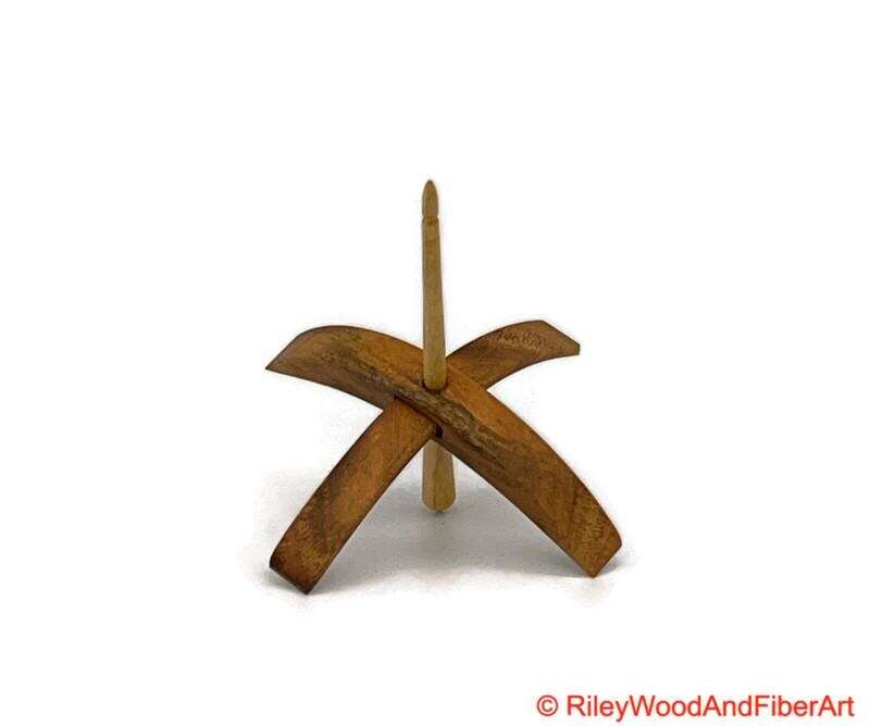 Medium Turkish Drop Spindle - Katalox Sapwood Whorl with Maple Shaft made by Riley Wood and Fiber Art