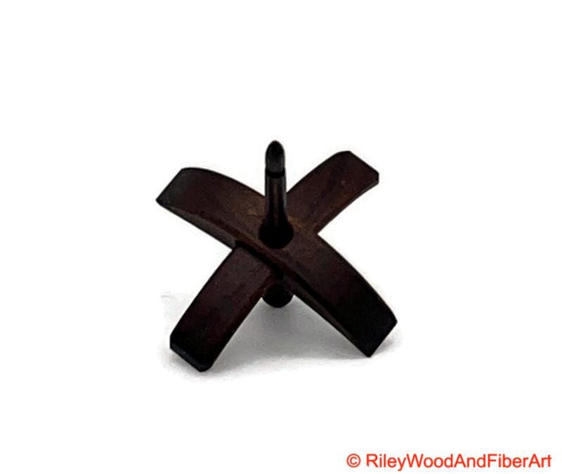 Mini Turkish Drop Spindle - Walnut Whorl with Jobillo Shaft on white background