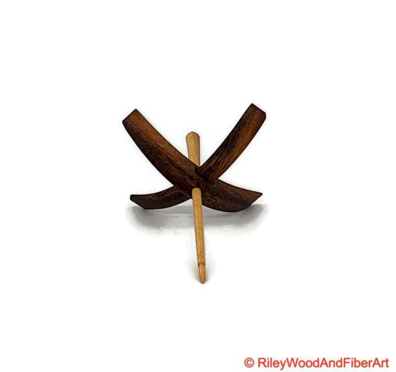 Medium Turkish Drop Spindle - Monkey Pod Whorl with Maple Shaft made by Riley Wood and Fiber Art