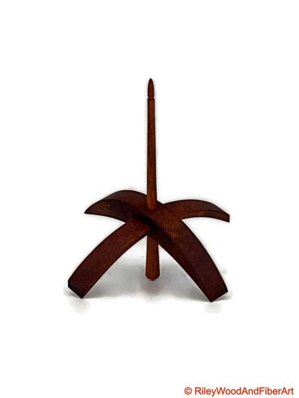 Medium Turkish Drop Spindle - Makore Whorl with Cherry Shaft made by Riley Wood and Fiber Art