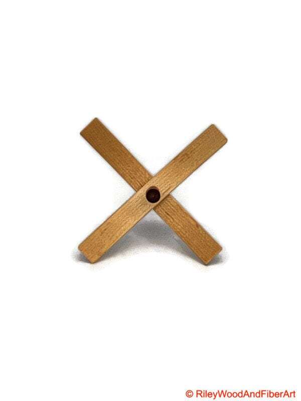 Medium Turkish Drop Spindle - Maple Whorl with Red Heart Shaft made by Riley Wood and Fiber Art