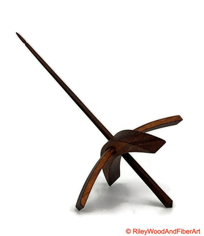 Mega Turkish Drop Spindle - Tzalam Whorl with Walnut Shaft made by Riley Wood and Fiber Art