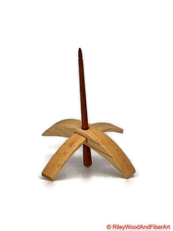 Medium Turkish Drop Spindle - Maple Whorl with Cherry Shaft made by Riley Wood and Fiber Art