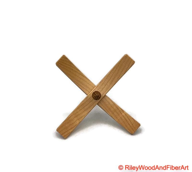 Medium Turkish Drop Spindle - Maple Whorl with White Oak Shaft made by Riley Wood and Fiber Art