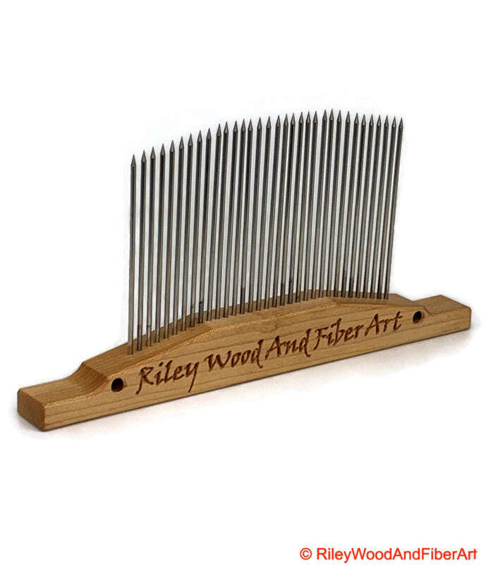 Wool Hackle 6 Single Row Fine Tooth made by Riley Wood and Fiber Art