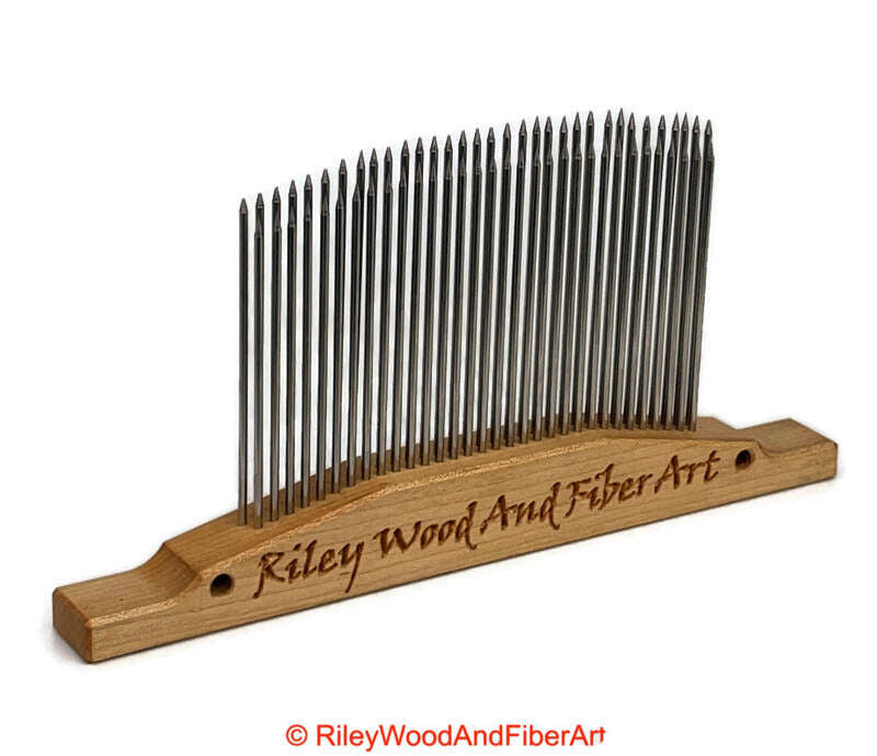 Wool Hackle 6 Double Row Fine Tooth made by Riley Wood and Fiber Art